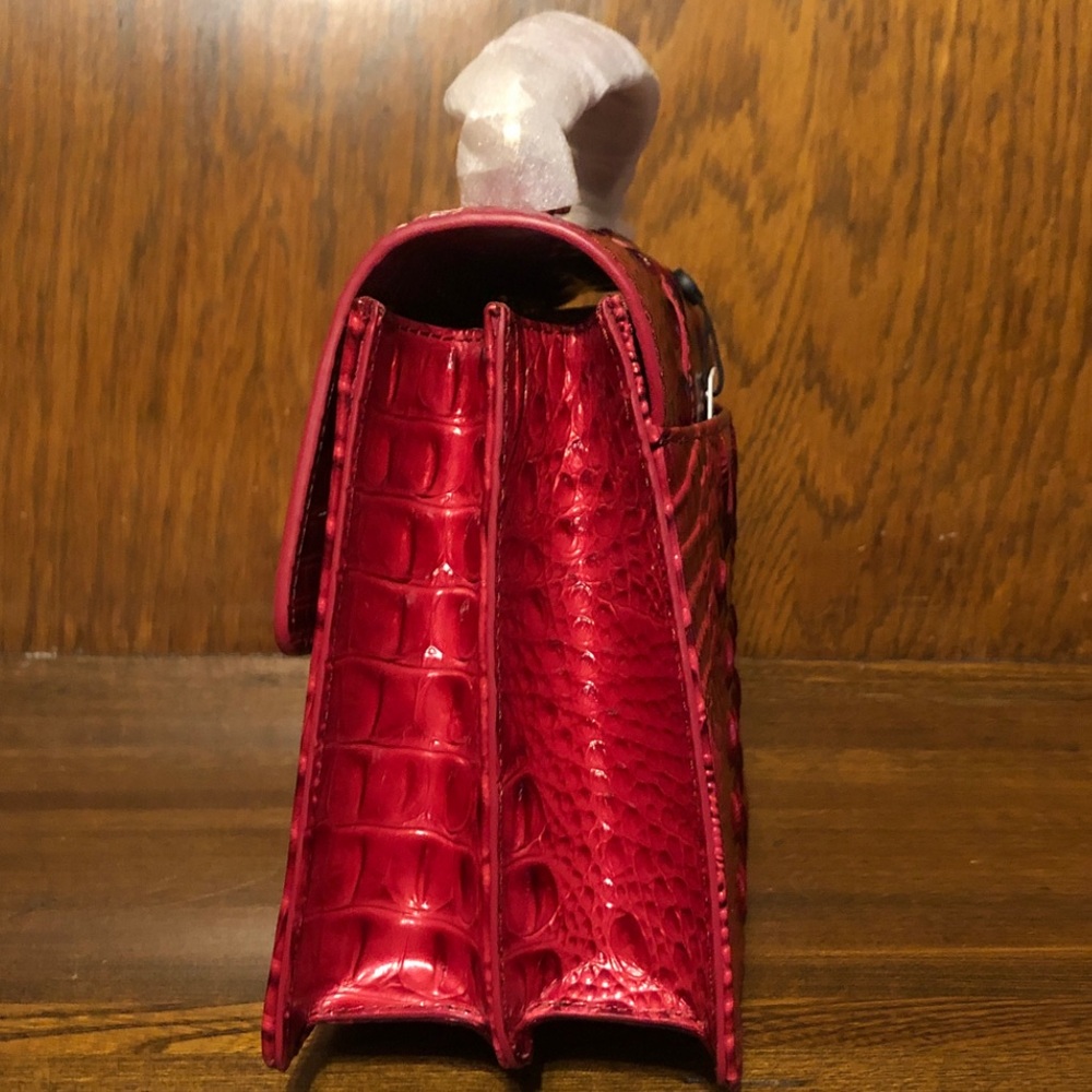 NWT-Brahmin-Small Hallie-Merlot Ombre Melbourne-Leather-Dust Bag-$325 - Picture 7 of 16